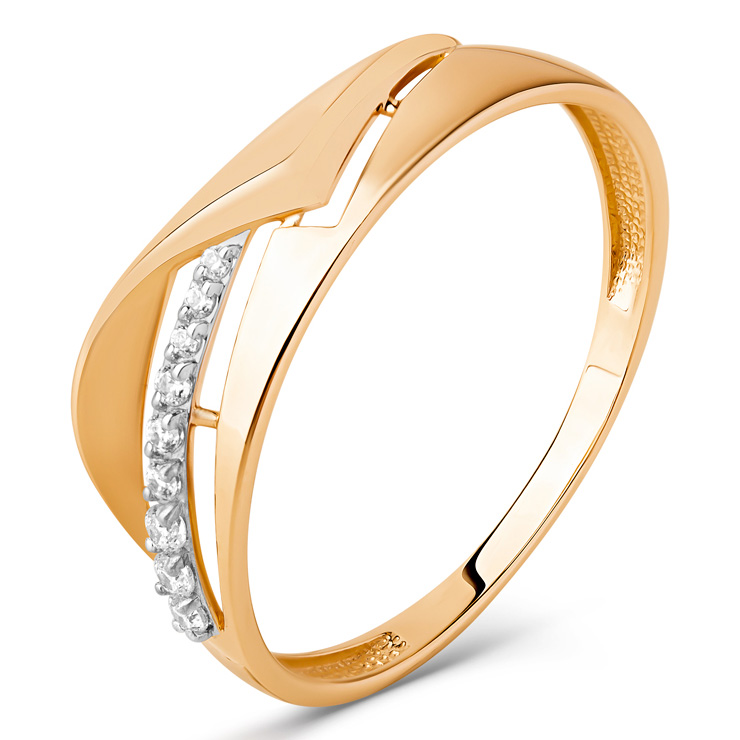 Кольцо, золото, фианит, 020871-1102